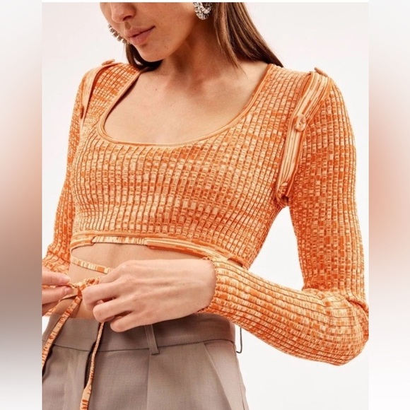 Christopher Esber Deconstructed Orange Knit (No Tie) Crop Top Small - Picture 11 of 13